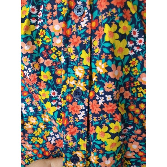 St. Johns Bay Woman XXL Shirt Floral Balloon Sleeve Boho Hippie Retro Workwear - Picture 4 of 8